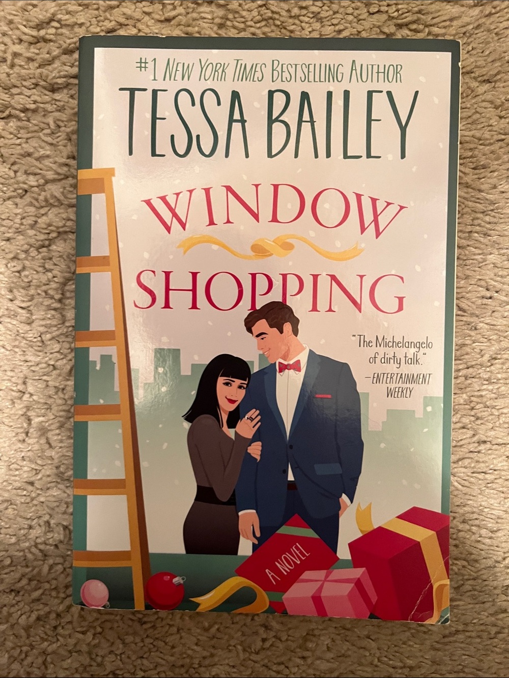 Avon Window Shopping Book Cover in Teal, Pink, Red
